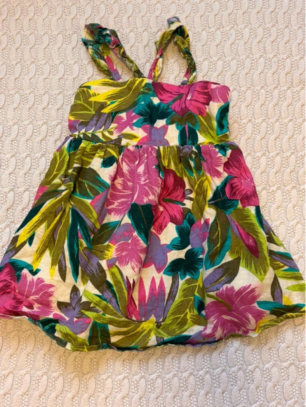 Baby Gap Tropical Dress Size 2T month Linen and Cotton Blend